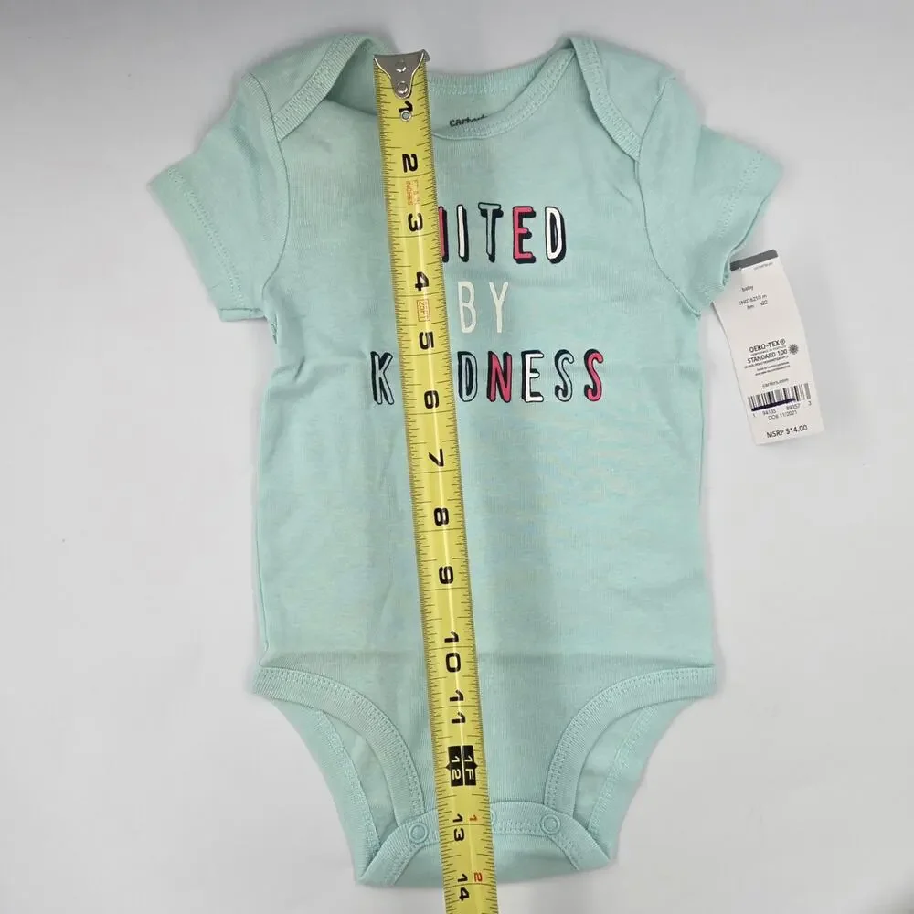 Carter's 6 Month One Piece Bodysuit United by Kindness Light Blue-Green